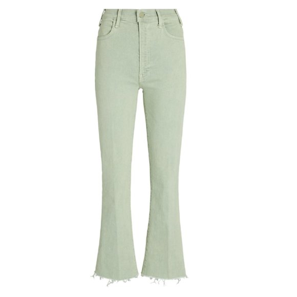MOTHER Women's The Hustler Ankle Fray Jeans ( Green-Lt ) NWT - Picture 3 of 7